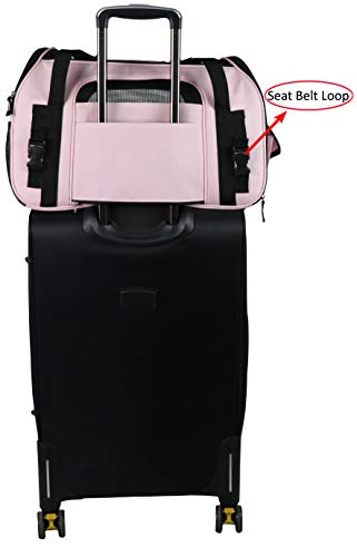 EliteField Soft Pet Carrier (3 Year Warranty, Airline Approved) Soft Sided Dog Puppy Cat Carrier Travel Bag (X-Large: 21" L x 12" W x 13" H, Pink) - color: Pink, size: 21.0"L x 12.0"W x 13.0"H