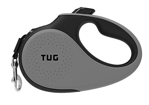 TUG 360° Tangle-Free Retractable Dog Leash with Anti-Slip Handle | 16 ft Strong Nylon Tape | One-Handed Brake, Pause, Lock (Small, Grey) - color: Grey, size: Small