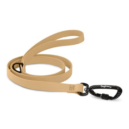 DogTraxs Essential Biothane Dog Leash, 3/4 in x 3 ft, Biscuit Brown | Waterproof, For Small, Large, Medium Dogs, Dog Training, Locking Carabiner - color: Biscuit Brown, size: 3/4 In x 3 Feet