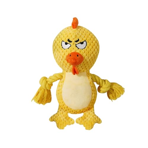 Cute Animals Interactive Squeaky Dog Toy with a Vocal Bladder, Crinkle Paper Stuffed Soft Cotton Chew Toy, Teething Rope Tug of War Pull Toy to Keep Them Busy for Puppy, Small Dogs - Yellow Chick - color: Yellow Chick