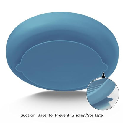 Slow Feeder Dog Bowls, Silicone Food Bowl Anti-Gulping, Pets Puppy Slow Feeder with Suction Cups, Dishwasher Microwave Safe for All Small Medium Dogs, Wave Design Blue - color: blue