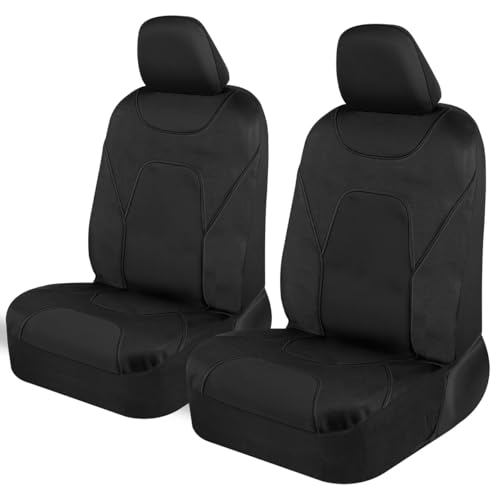 Motor Trend AquaShield Waterproof Front Seat Covers, Black Seat Covers for Cars – Neoprene Front Car Seats Cover, SUV Seat Covers Protector - Car Interior Cover for Auto, Trucks, & Dog Owners - color: a1-Black Front Seats