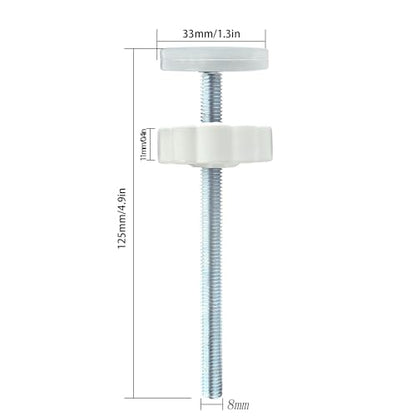 Baby Gate Extender Extention-4 Pack M8 (8MM) Baby and Pet Safety Stair Gate Threaded Spindle Rods Replacement Parts Bundle with Wall Protector (Round-White-4 Pack)