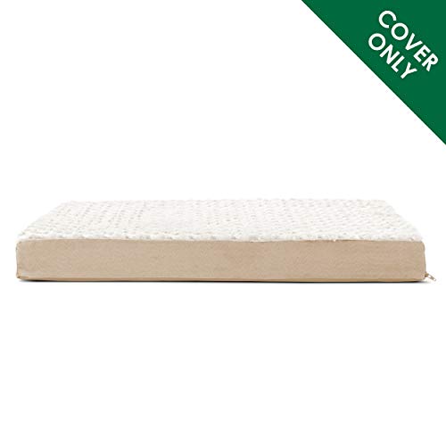 Furhaven Replacement Dog Bed Cover Ultra Plush Faux Fur & Suede Mattress, Machine Washable - Cream, Large - color: Cream, size: Large (Pack of 1)