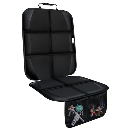 Meolsaek Car Seat Protector for Child Car Seat, Durable 600D Fabric Waterproof Car Seat Cover with Thick Pad Non-Slip Backing，No Imprints (Thicker Black-1pc) - color: Thicker Black-1pc