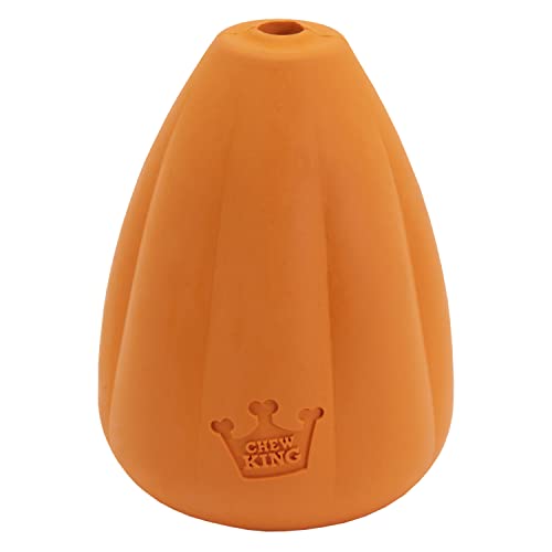 Chew King by Mammoth Premium Treat Dog Toy, Extremely Durable Natural Rubber Toy, Bacon Flavored Dog Treater, Medium - Orange - color: Bacon Flavor Treater (Orange), size: Medium