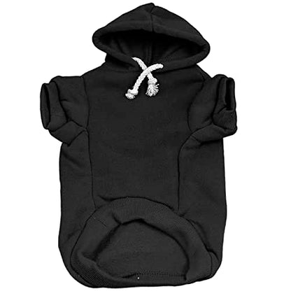 Big Brother Heart Paw Pullover Fleece Lined Dog Hoodie (Black Hooded Sweatshirt) - color: Black, size: X-Small (0-3lbs)