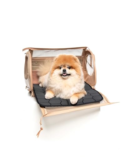 MOOR NYC Luxury Made Travel Bag. A Unique Pet Travel Bag Design for Dogs or Cats. TSA Approved (Cream Luxury Travel Bag) - color: Cream Luxury Travel Bag