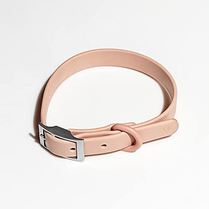 Wild One Dog Collar, Easy-Clean, All Weather Flex-Poly Strap with Metal, Durable, Dirt and Odor Resistant (Blush, L) - color: Blush, size: L