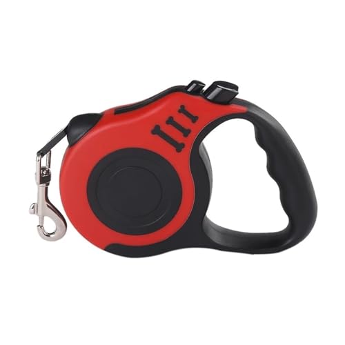 Retractable Dog Leash, Heavy Duty Pet Walking Leash with One-Handed Brake, Adjustable Dog Walking Tool(Red,5m) - color: Red, size: 5m