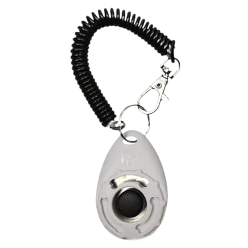 1-Pack Pet Clicker for Dogs – Easy-to-Use Training Clicker with Wrist Strap – Perfect for Puppy Potty Training, Bark Control & Sit/Stay Commands – Effective Positive Reinforcement Tool (White) - color: White