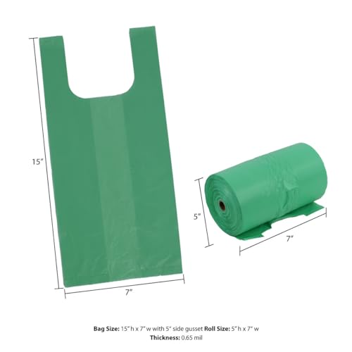 ZERO WASTE USA - Extra Durable Tie-Handle Pet Waste Bags - 2,400 of 7" x 15" w/ 5" side gusset Dog Poop Bags - fits any jumbo Poopy roll dispenser - Case of 8 Rolls with 300 Leak-Proof bags per roll