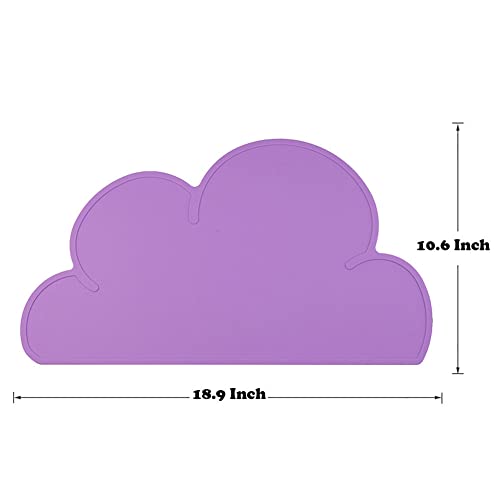 Love Dream Silicone Pet Feeding Food Mat with Raised Edge, Anti-Slip Waterproof Pet Bowl Mat Placemat for Dog and Cat (Dark Purple) - color: Dark Purple