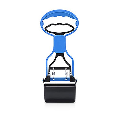 Pet Pooper Scooper for Dogs Cats Non-Breakable High Strength Material Durable Spring Easy Pick Up Grass Gravel Jaw Claw Rake for Kids Children Women Men (Blue) - color: Blue