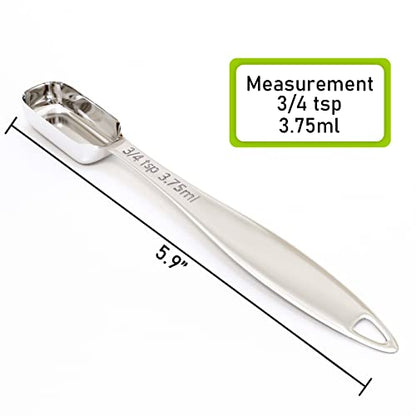 1PCS 3/4Teaspoon (3.75ml) Single Measuring Spoon, Individual Stainless Steel Long Handle Measure Tablespoon Only - size: 3/4tsp|1/4tbsp|3.75ml|1/8oz