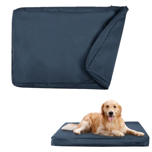 Waterproof Dog Bed Cover Replacement for 42 Inch Wire Crates, Heavy Duty Oxford Fabric Pet Bed Sleeve with Zipper, Washable & Durable Mattress Protector for Puppy, 40" L x 27" W x 4" H (Cover Only) - color: Navy Blue, size: 40”Lx27”Wx4”H