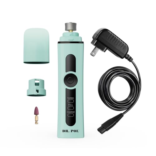 Andis Dr. Pol Cordless Pet Nail Grinder, Dual-Speed Motor, Fine-Grit Grindstones for Safe, Pain-Free Nail Trimming on Dogs and Cats, Blue, 561123 - color: Light Blue