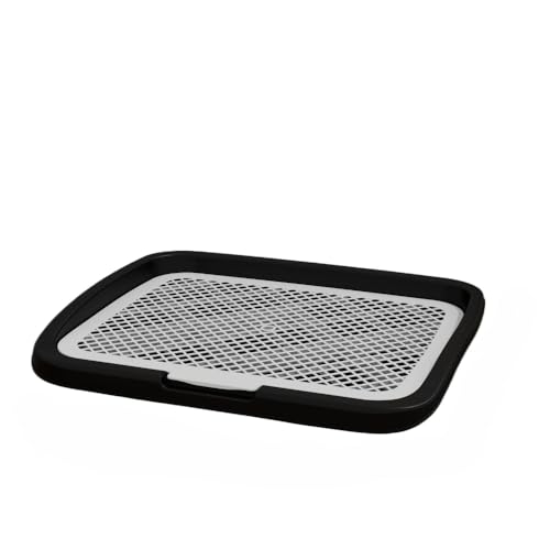 Splashproof Mesh Dog Toilet Training Pad Holder - Easy to Clean Indoor Potty Tray for Puppies Dogs & Cats(Black) - color: Black