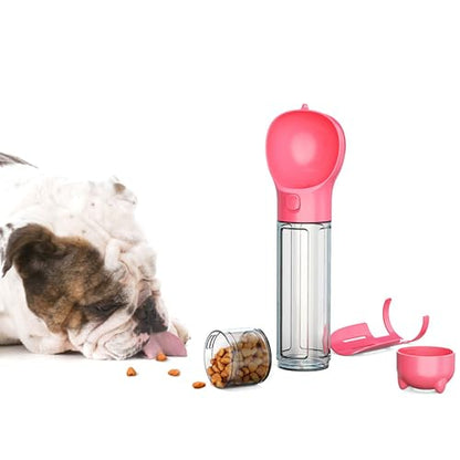 DoqiPaw Dog Travel Water Bottle Leak Proof No Spill Lead Leash Waterer Feeder Accessory Alternative to Dispenser Portable Pet Bowl Large Dogs(500ml) (Pink) - color: Pink