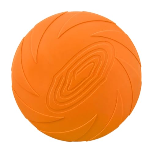 Dog Disc Toy,Chew Resistant Dog Disc for Outdoor Training Interactive Play Soft Rubber Nonslip Surfaces - color: Orange, size: 22cm/8.66inch