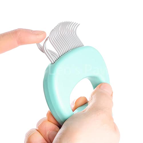 Leo's Paw The Original Pet Hair Removal Massaging Shell Comb Soft Deshedding Brush Grooming and Shedding Matted Fur Remover Dematting tool for Long and Short Hair Cat Dog Puppy Bunny (Mint) - color: Mint
