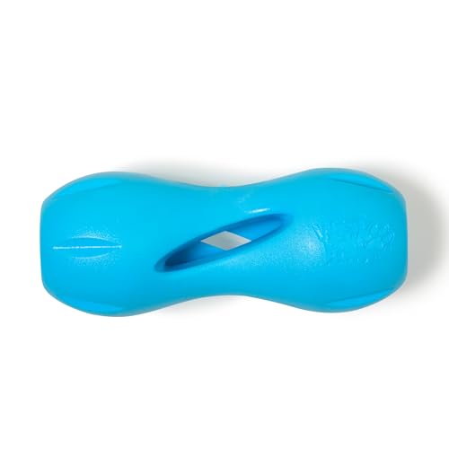 WEST PAW Qwizl Durable Zogoflex Dog Puzzle Toy for Mental Stimulation, and Enrichment - Treat Dispensing for Bully Sticks and Dental Sticks - Dishwasher Safe - Made in USA - Large - Aqua - color: Aqua Blue, size: Large