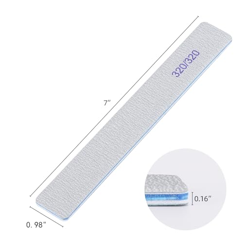 25 Count Nail Files for Natural Nails 320 Grit Fine Grit Nail Buffers for Buffing and Smoothing Nails - size: 320/320 Grit(25 Count)