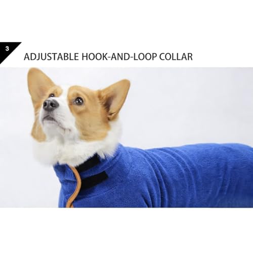 Dog Bathrobe Super Absorbent Quick Dry Microfiber Pet Drying Towel Adjustable Straps XS-XL (Blue,XS (8.8-16.5 lbs)) - color: Blue, size: XS (8.8-16.5 lbs)