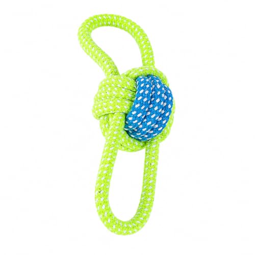 Durable Cotton Rope Dog Toys 7 Piece Set, Tough Chew Knot Balls for Teeth Cleaning, Interactive Tug and Fetch Toys for Small Medium Large Dogs, Indoor Outdoor Play - color: A double-eared ball