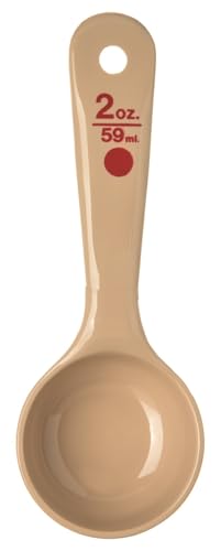 Carlisle FoodService Products Measure Miser Plastic Measuring Spoon with Short Handle, 2 Ounces, Beige, 1 Count (Pack of 1) - size: 2 Ounces Short Handle