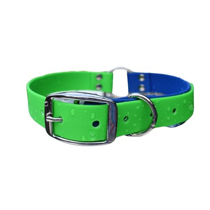 Heavy Duty Waterproof No Smell Dog Collar, Stronger Than Leather, for Active Dogs, Bathing, Dog Parks, Beach, Lake, Trails, Easy on Skin & Fur (Green/Blue, Medium) - color: Green/Blue, size: Medium