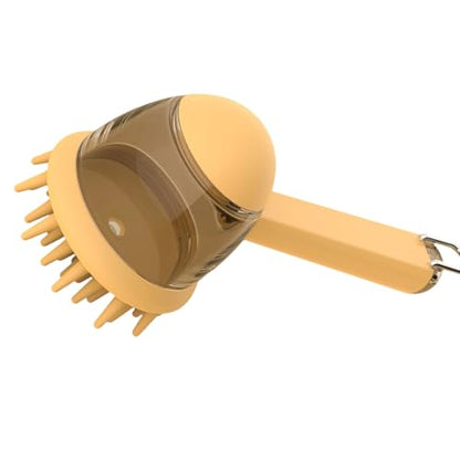 Bristles Dog Bath Brush for Bathing Massage Grooming Tool with Shampoo Dispenser for Efficient Dog Cats Pet Shower Brush for - color: Yellow
