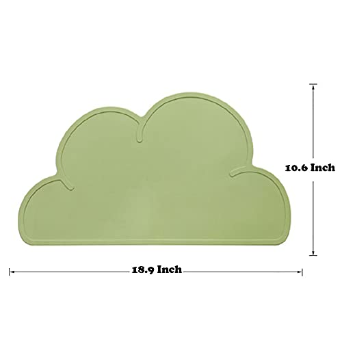 Love Dream Silicone Pet Feeding Food Mat with Raised Edge, Anti-Slip Waterproof Pet Bowl Mat Placemat for Dog and Cat (Light Green) - color: Light Green