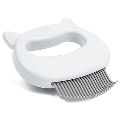 Leo's Paw The Original Pet Hair Removal Massaging Shell Comb Soft Deshedding Brush Grooming and Shedding Matted Fur Remover Dematting tool for Long and Short Hair Cat Dog Puppy Bunny (White) - color: White