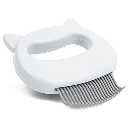 Leo's Paw The Original Pet Hair Removal Massaging Shell Comb Soft Deshedding Brush Grooming and Shedding Matted Fur Remover Dematting tool for Long and Short Hair Cat Dog Puppy Bunny (White) - color: White