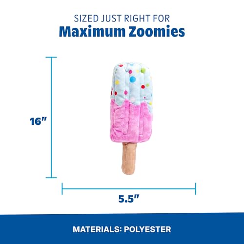 BarkBox Big Poppa Dog Toy | XL Popsicle Plush Toy with Two Jumbo Squeakers, Fluff and Crinkle | Fun for Dogs - color: Big Poppa