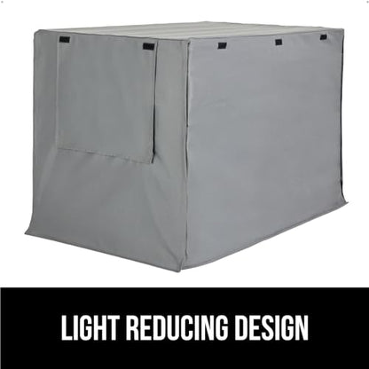 GORILLA GRIP Dog Crate Covers Compatible with Amazon Basics Dog Crates, All Sides Open, Privacy Cover Fits 24" Wire Kennel, Breathable Mesh Windows, Light Reducing Puppy Training Cage Topper, Gray - color: Gray, size: 24" X 18" X 20"