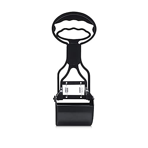 Pet Pooper Scooper for Dogs Cats Non-Breakable High Strength Material Durable Spring Easy Pick Up Grass Gravel Jaw Claw Rake for Kids Children Women Men (Black) - color: Black