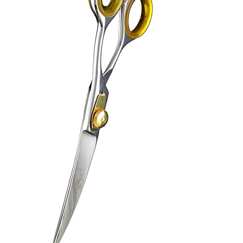 Sharf Gold Touch Grooming Pet Shear, 6.5 Inch Curved Scissors, Use Curved Shears for Cat Shears and Dog Shears Or Any Breed Trimming Cuts - size: 6.5 Inches, style: Curved Scissors - Blunt Tip