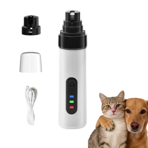 Silent Dog Nail Grinder, 2025 Upgraded Pet Nail Trimmer with 2-Speed Settings & 3 Grinding Ports, USB Rechargeable Dog Nail Clippers for Small, Medium & Large Pets