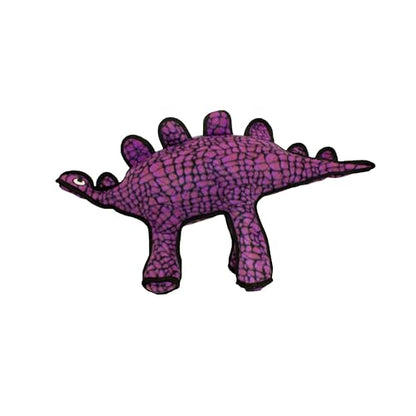 TUFFY - World's Tuffest Soft Dog Toy - Dinosaur Stegosaurus- Squeakers- Multiple Layers. Made Durable, Strong & Tough. Interactive Play (Tug, Toss & Fetch). Machine Washable & Floats - color: Purple Stegosaurus Dinosaur
