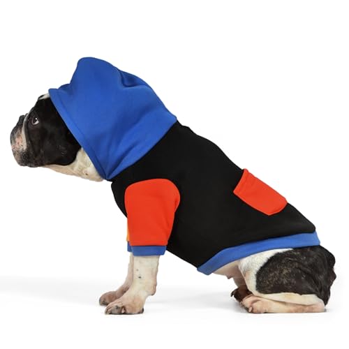 The Dodo Dog Hoodie, Black Colorblock, Size Medium; Everyday Apparel for Dogs, Cute Dog Sweatshirt, Cute Clothes - size: Medium