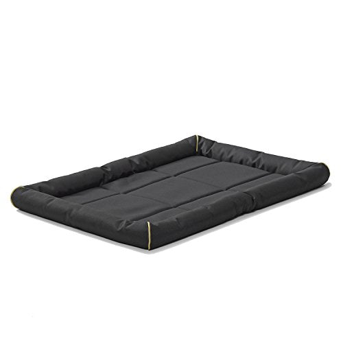 MidWest Homes for Pets Intermediate QuietTime MAXX Ultra-Rugged Dog Bed, Water & Odor Resistant, Bolstered Edge, Non-Slip Bottom, Fits 36-inch Crates, Black - color: Black, size: 36 Inch
