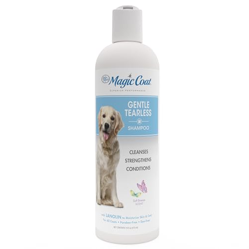 Four Paws Magic Coat Gentle Tearless Shampoo for Dogs with Moisturizing Lanolin for Itchy Dry Skin, Dog Grooming, Soft Breeze Scent, 16 Ounce - size: 16 Ounces (1 Count), style: Tearless Dog Shampoo