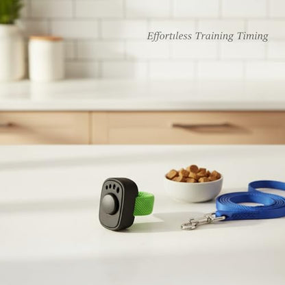 Dog Training Clicker with Wrist Strap - Battery-Free ABS Plastic Tool for Precise Sound Cues (1 Pack, Black)