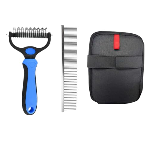 3-in-1 Pets Dog Deshedding Brush & Cat Grooming Tool with Comb, Rake for Shedding Control, Removes Loose Remover Hair & Mats, Pets Hair Removal Tool
