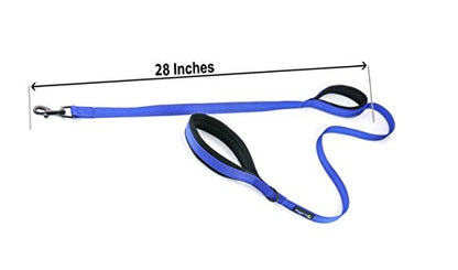 Double Handle Dog Leash, 5ft Long Heavy Duty Dog Leash with Paded Traffic Handles for Extral Control and Training, Dual Handles Leads, Large Medium Small Dogs (Royal Blue)