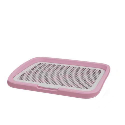Splashproof Mesh Dog Toilet Training Pad Holder - Easy to Clean Indoor Potty Tray for Puppies Dogs & Cats(Pink) - color: Pink