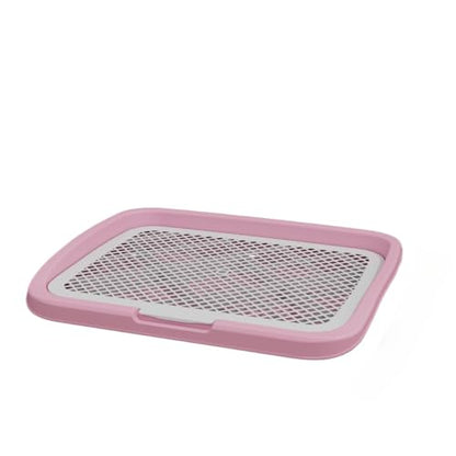 Splashproof Mesh Dog Toilet Training Pad Holder - Easy to Clean Indoor Potty Tray for Puppies Dogs & Cats(Pink) - color: Pink