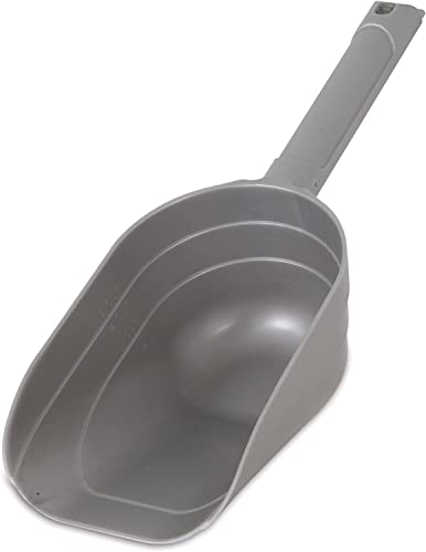 Petmate 2 Cup Pet Food Scoop With Measuring Lines; BPA Free,Silver | Silver, handy kibble utensil, helps portion control at mealtime, easy fill and pour design, great in kitchens or pantries - size: 3 Cup